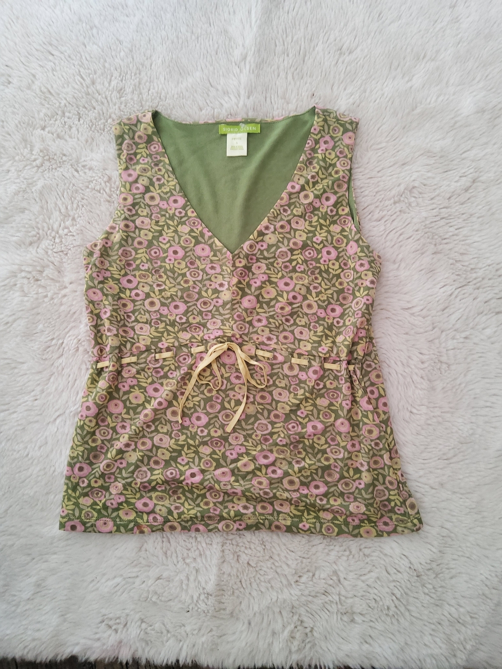 90s Y2k Mesh Camisole With Ribbon Detail